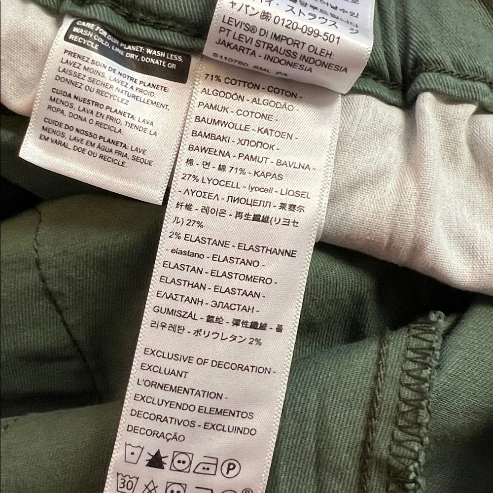 NWT Levi’s Ankle Length Green Khaki Jogger Pants w/ Elastic‎ Waist- 20W